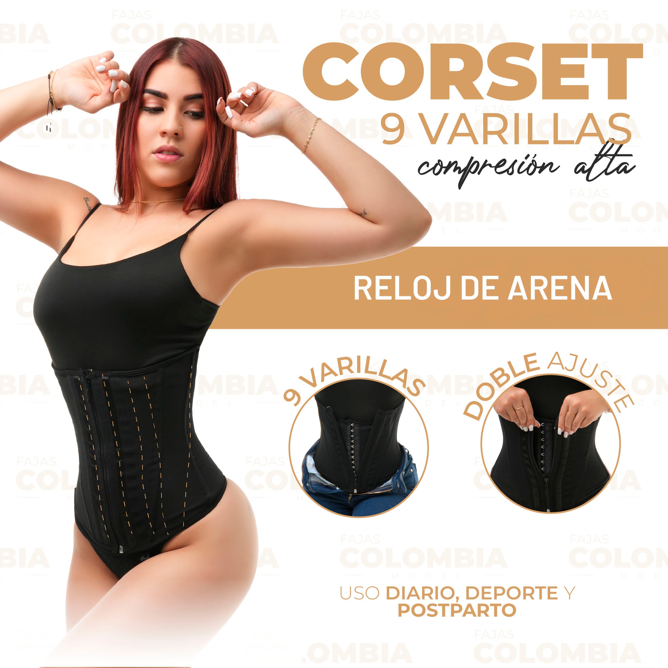 CORSET 9 VARILLAS RELOJ DE ARENA – COMPRESIÓN ALTA